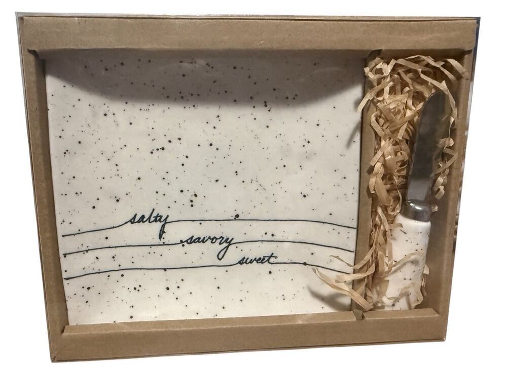 DEMDACO Savory Plate With Spreader Salty Savory Sweet Cheese Appetizer Tray NIB